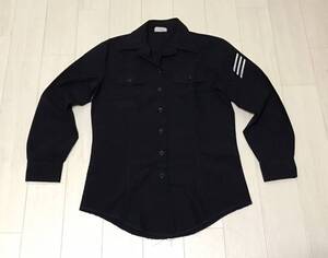 【522】実物　美品！女性用　US NAVY ドレスシャツ　ウール製　階級章つき　男性Mサイズ