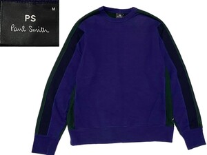 正規品 Paul Smith ポールスミス ブランドロゴ刺繍 バイカラー クルーネック スウェット トレーナー M