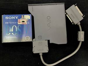 ソニー SONY VAIO PCGA-FDX1 3.5フロッピードライブ PCGA-FCX1 接続ケーブル＋ 新品SONY3.5フロッピーディスク３枚 美品 