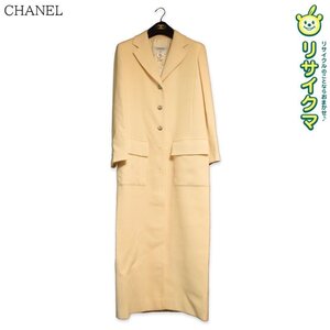 【中古】M▽シャネル CHANEL ロング コート ホワイト ウール ホワイト 98P 36 P10920V06500 (38026)