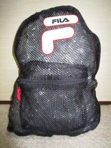 90s フィラ FILA デカロゴ メッシュ素材 リュック 黒 バッグ