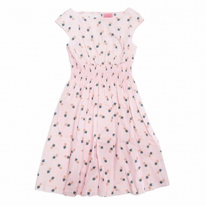 未使用品 ケイトスペード KATE SPADE Pnapl Blaire Dress パイナップル ブレア サマードレス ワンピース フルーツ 総柄 ピンク K7668