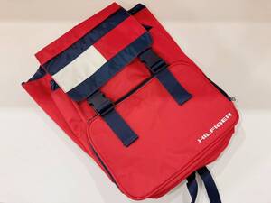 ◆【ほぼ未使用】TOMMY HILFIGER　トミーヒルフィガー リュック バック カジュアル ネイビー レッド 