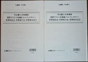 LEC　司法書士　2021　司法書士合格講座　民事訴訟法・民事執行法・民事保全法　セルフレクチャー