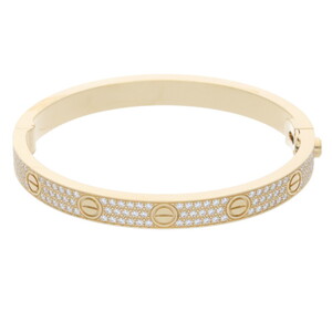 カルティエ LOVE BRACELET PAVE DIAMONDS ラブブレス サイズ:17 K18YGパヴェダイヤモンドブレスレット 中古 SS13