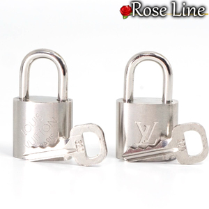 【美品】Louis Vuitton パドロック 鍵 南京錠 シルバー 銀 カデナ チャーム アクセサリー キー 2個セット PADLOCK バッグ用品 320