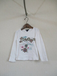 GAPKids白地刺繍入長袖Tシャツ サイズ110（USED）42918②