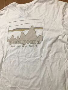 22 patagonia パタゴニア M 白タグ プリント Tシャツ バックプリント アウトドア キャンプ オールドロゴ