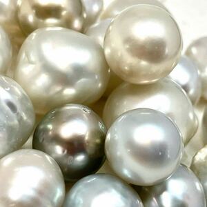 ［南洋白蝶19点おまとめ250ct］j 重量約50g 約10.0-14.0mm珠 pearl パール 本真珠 バロック ジュエリー jewelry parts 裸石 宝石 pearl