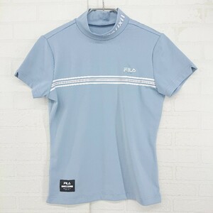 ◇ FILA GOLF フィラゴルフ スポーツ モックネック 半袖 カットソー サイズS ブルー レディース E