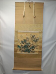 菊池華秋 秋草に鈴虫の図 掛軸 真作保証