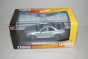 ●●絶版新品　1/43NISSAN SKYLINE GT-R (R34) V-SPECⅡ SILVER