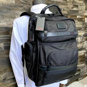 極美品 TUMI トゥミ ALPHA BRAVO DAVIS T-PASS バックパック ビジネスバッグ リュック ナイロン レザー 黒 ブラック メンズ A4 PC