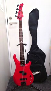 29252【FERNANDES：エレキベース】　フェルナンデス　エレキベース　赤　FRB-55？◆音出確認・ジャンク現状品