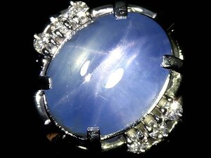 OV13690T【1円～】新品【RK宝石】≪Star Sapphire≫ 上質非加熱スターサファイア 大粒5.21ct! 極上ダイヤモンド Pt900 高級リング ダイヤ