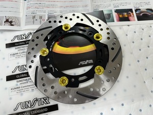 モンキー125 GROM DAX125 C125 サンスター 4ミニ用フローティングディスク　未使用展示品　黒インナー/ゴールドピン