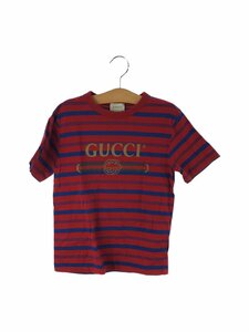 GUCCI◆Tシャツ/-/コットン/RED/ボーダー//