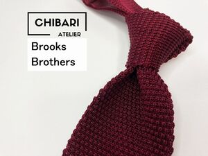 【美品】BrooksBrothers　ブルックスブラザーズ　無地柄 ネクタイ 3本以上 送料無料 メンズ ワインレッド　ニットタイ　1202120