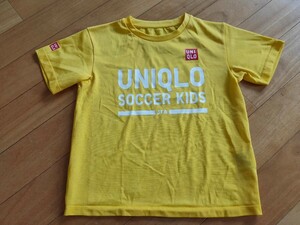 非売品/UNIQLO/ユニクロ/サッカー/プラクティスシャツ/130サイズぐらい/半袖シャツ/黄色/イエロー