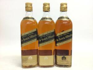 ウイスキー whisky ジョニーウォーカー ブラックラベル 金キャップ 3本セット 750/760ml 43% 重量番号:6(H-2)