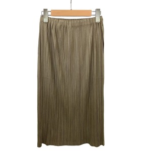 ♪♪ ISSEY MIYAKE イッセイミヤケ PLEATS PLEASE スカート SIZE 3 PP83-JG643 ベージュ やや傷や汚れあり