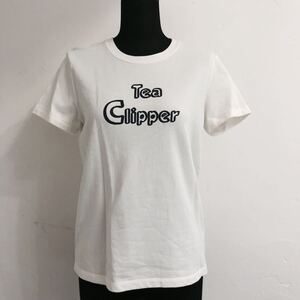 MACKINTOSH PHILOSOPHY マッキントッシュ フィロソフィー 発砲プリントロゴ 半袖Tシャツ ホワイト 38サイズ 日本製 レディース Tea Clipper