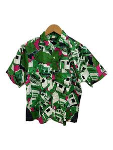 COMME des GARCONS HOMME PLUS◆2002AW/collage print shirt/半袖シャツ/コットン/GRN/総柄/PE-B041//