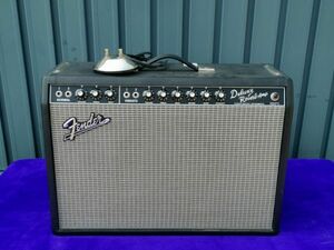 【秀】h88ubk86r　Fender Deluxe Reverb-Amp ギターアンプ フットスイッチ付　音出し確認済　・楽器・　検索) フェンダー　リバーブ　65