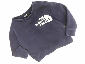 ネコポスOK THE NORTH FACE ザノースフェイス NTB62262 BABY Front View Crew 裏起毛 トレーナー スウェット 80cm 紺 ◇■ ☆ ehd0 子供服