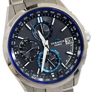 美品 CASIO カシオ OCEANUS オシアナス 腕時計 OCW-T2600-1A 電波ソーラー タフソーラー マルチバンド6 チタン カレンダー 動作OK