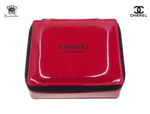 シャネル メイクアップ ノベルティ スクエア型ポーチ 小さめハードポーチ PUエナメル CHANEL BEAUTE【Used 開封品】