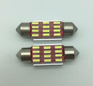 12v　T10ｘ36mm LED ルームランプ ホワイト 高輝度4014SMD 12連　2個セット.乗用車　ナンバー灯　室内灯などにも　爆光　ベンツにも使用可