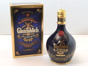 ★F60 未開封 Glenfiddich Whisky グレンフィディック スコッチウイスキー 18年 陶器ボトル 青 700ml 43度