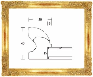 水彩用額縁 木製フレーム 珠小菊水彩 サイズF4号