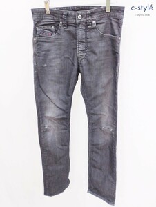 F657 [人気] DIESEL ディーゼル 27 ブラック系 WASH 0830H-STRETCH THAVAR ダメージ加工 | N★