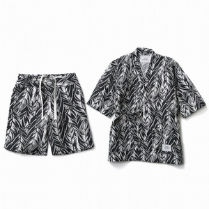 【新品未使用】CRIMIE KIDS クライミー KIDS ALOHA LINEN RAYON FEATHER JIMBEI SET UP キッズ 子供服 甚平 アロハ Tシャツ 140サイズ