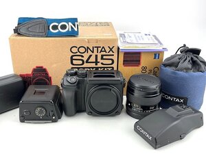 Contax/コンタックス CONTAX 645セットカメラ planar 80mm f2レンズ付き 645フィルムバックホルダー MF-1ファインダー #36830