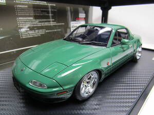 MAZDA イグニッションモデル 1/18 ユーノス ロードスター NA グリーン IG0666 ignitionmodel miata ワタナベ 未展 MX-5 Eunos Roadster JDM