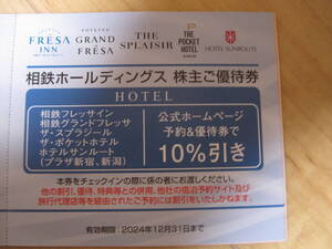 相鉄株主優待 相鉄フレッサイン　相鉄グランドフレッサ　ザ・スプラジール　ホテルサンルート（プラザ新宿・新潟）その4