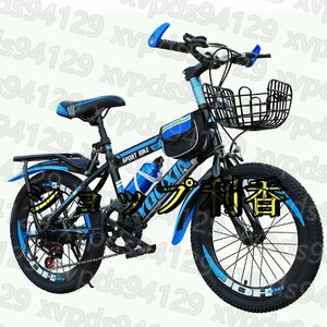 子供用自転車調節可能なシート 18インチ 男の子女の子 キッズバイクスポーツ カゴ付き 付きキック スタンド ハンド ブレーキ バスケット