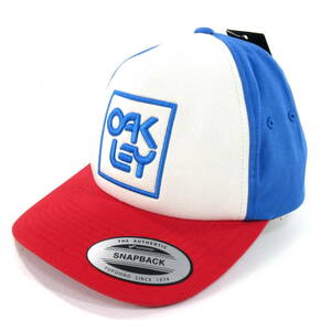 新品◆OAKLEY◆SNAPBACK LOGO HAT フリーサイズ 青/白/赤◆オークリー ゴルフキャップ 帽子 スナップバック ロゴ刺繍◆J1850d