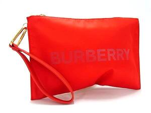 1円 ■極美品■ BURBERRY バーバリー ナイロン クラッチバッグ セカンドバッグ ポーチ レディース メンズ レッド系 BJ6770