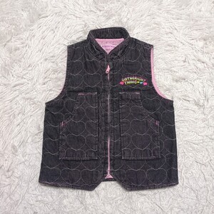 【送料無料】DO THE RIGHT THING　デニム　ベスト　100cm　ハート　キッズ　子供服