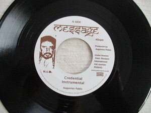 AUGUSTUS PABLO 7！CREDENTIAL, UK 7インチ EP 45, 美盤