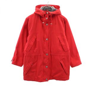 エディーバウアー フードジャケット XS レッド系 Eddie Bauer 裏キルティング レディース