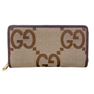 グッチ GUCCI ロングウォレット 699316 ブラウン ゴールド金具 ジャンボGG 長財布 ユニセックス 中古