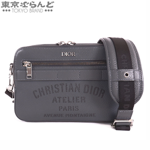 101692882 ディオール・オム DIOR HOMME サファリ メッセンジャー ダークグレー レザー ショルダーバッグ メンズ A