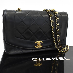 1円 ◎極美品 CHANEL シャネル チェーンショルダーバッグ ダイアナフラップ A01164 ココマーク マトラッセ ブラック◎E.Dseu.tI-26