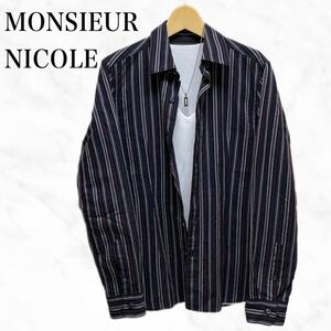 MONSIEUR NICOLE ストライプシャツ　長袖シャツ　トップス