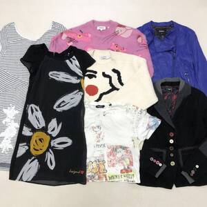 ● Desigual デジグアル 7点 トップス ジャケット ワンピース ニット ミッキー ピンクパンサー 刺繍 古着 卸 sizeMIX レディース 3.69kg